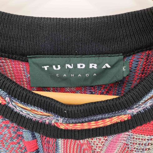 ツンドラ tundra 90s カナダ製 総柄 クルーネック 3Dニット メンズ import:M